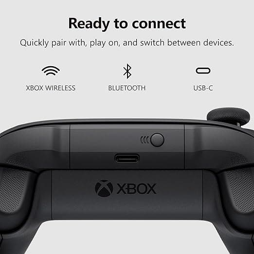 XBOX Wireless Gaming Controller | Carbon Black | Console, PC, & Cloud Devices | Textured Grip | Wireless, Bluetooth, USB-C Connectivity