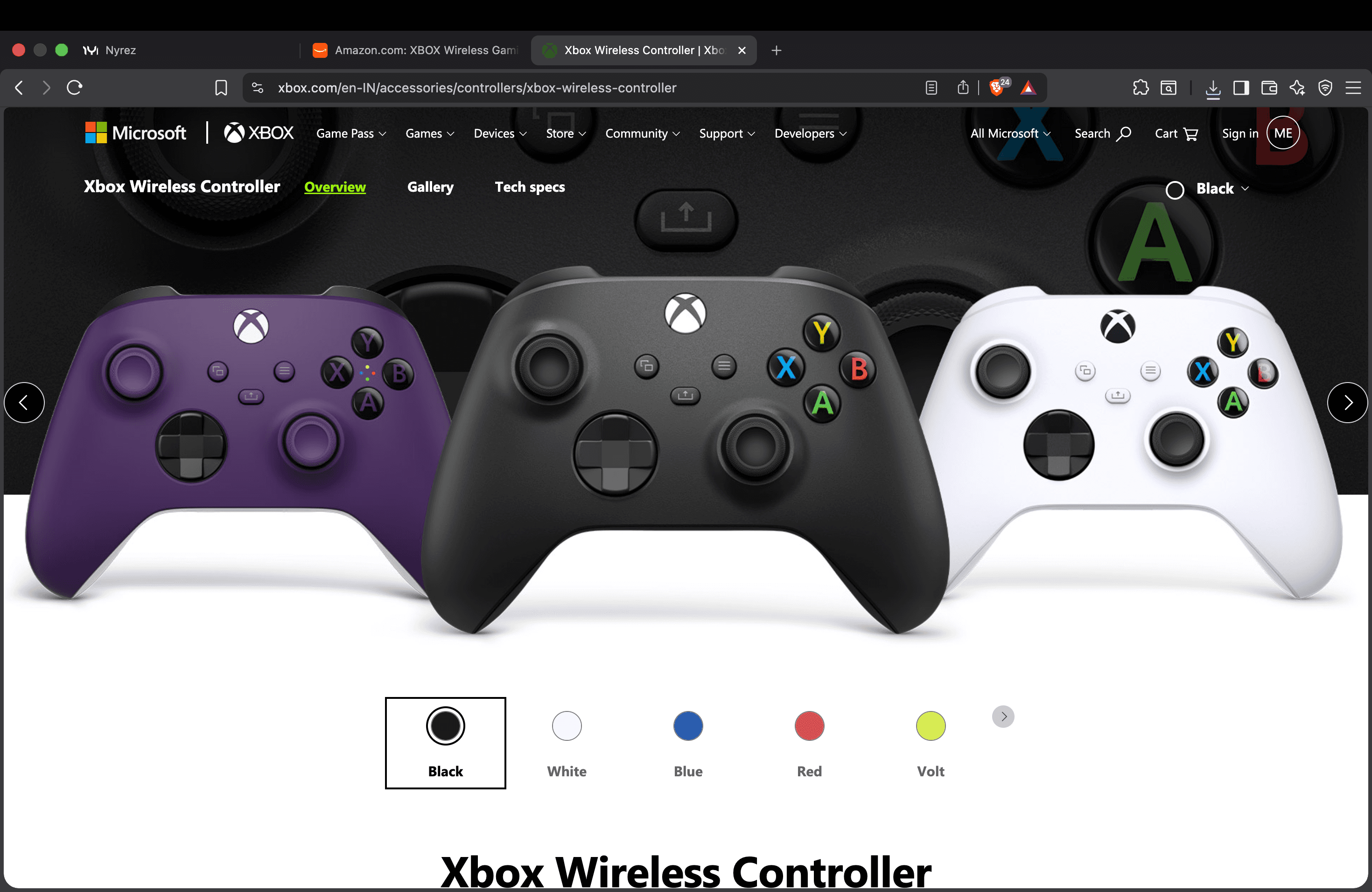 XBOX Wireless Gaming Controller | Carbon Black | Console, PC, & Cloud Devices | Textured Grip | Wireless, Bluetooth, USB-C Connectivity